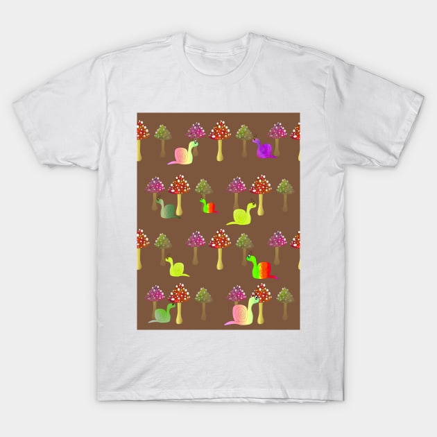 MAGIC Mushrooms And Snails T-Shirt by SartorisArt1